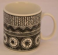 Sakura BATIK Coffee Mug - Black & White HorizontalSakura BATIK Coffee Mug -